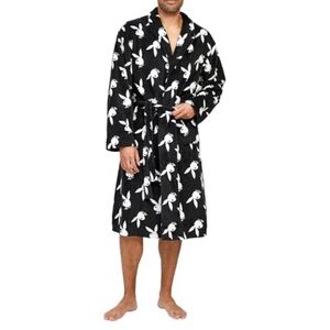 PLAYBOY Unisex Luxury Plush Robe With Signature Bunny Logo Print